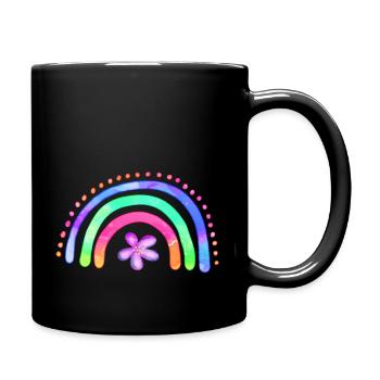 Regenbogen - Tasse einfarbig - Schwarz - Rechts