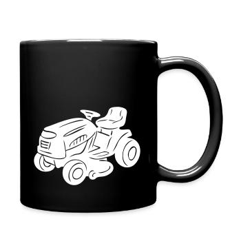 Jardinage faucheuse Jardinier gazière vectorielle - Mug uni - noir - Droite