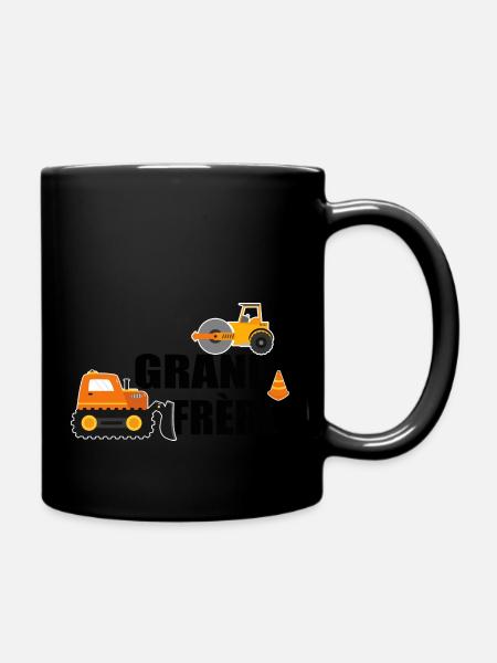 grand frère grand frère chantier pelle - Mug uni - noir