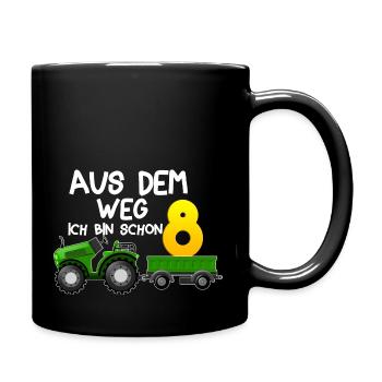 aus dem weg ich bin schon 8 Traktor Jungen 8 Jahre - Tasse einfarbig - Schwarz - Rechts