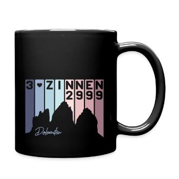3 Drei Zinnen Dolomiten E5 Südtirol Pastell Retro - Tasse einfarbig - Schwarz - Rechts