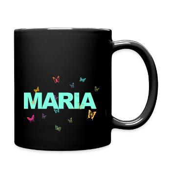 Maria - Beautiful name with butterflies, girls - Full Colour Mug - black - Right