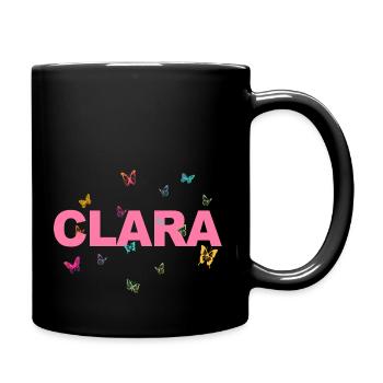Clara - Joli nom avec papillons, fille - Mug uni - noir - Droite