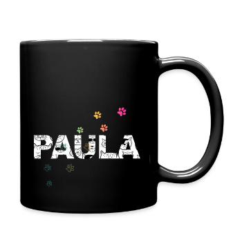 Paula - Joli nom avec des chats et des pattes - Mug uni - noir - Droite