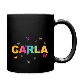 Carla - Beautiful name with butterflies, girls - Full Colour Mug - black - Right