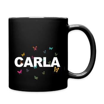 Carla - Beautiful name with butterflies, girls - Full Colour Mug - black - Right