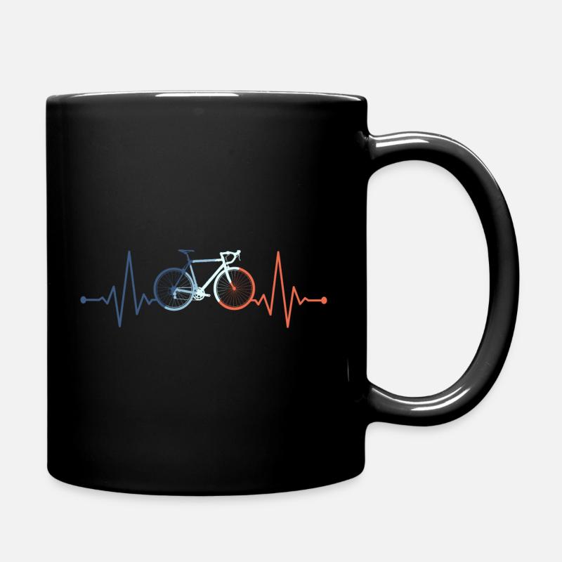 Heartbeat Bicycle - Full Colour Mug - black