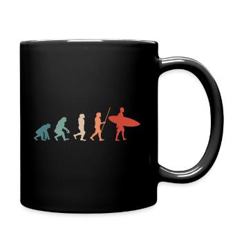 Surfing Surfer Retro Evolution - Full Colour Mug - black - Right