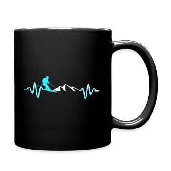 ski rythme cardiaque ECG Puls ligne de cœur - Mug uni - noir - Droite