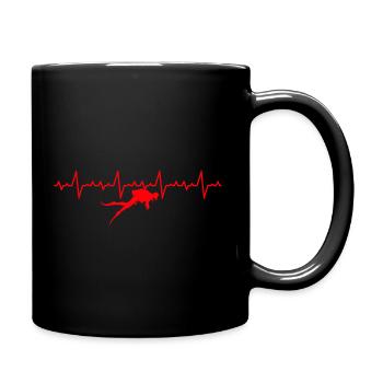 Diving Heartbeat Diver Gift - Full Colour Mug - black - Right