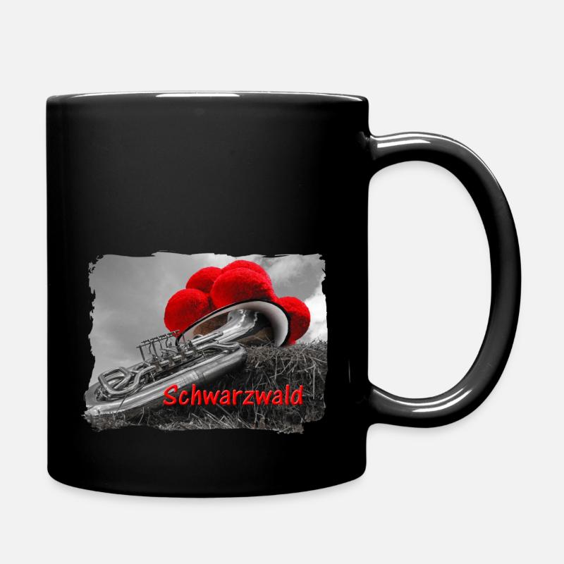 Tuba und Bollenhut Schwarzwald ART - Tasse einfarbig - Schwarz