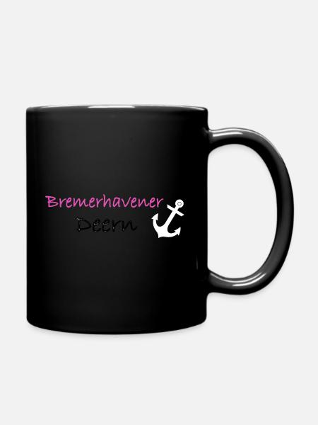 Bremerhavener Deern - Tasse einfarbig - Schwarz