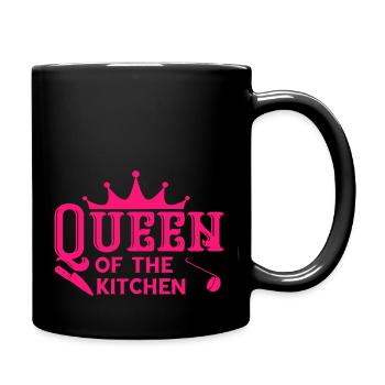 Queen of the Kitchen Köchin Frau Geschenk - Tasse einfarbig - Schwarz - Rechts