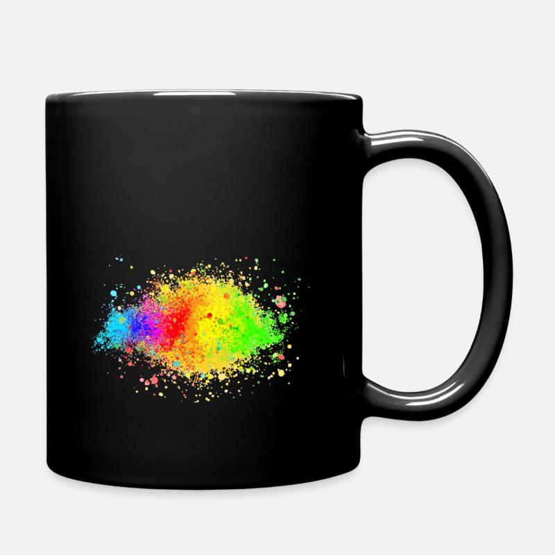 Rainbow Speckle 01 - Full Colour Mug - black