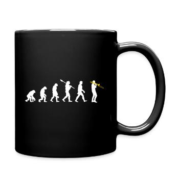 Posaune - Evolution des Menschen / Darwin - Tasse einfarbig - Schwarz - Rechts
