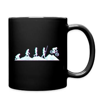 Evolution MTB Mountainbike Geschenk BMX Zubehör - Tasse einfarbig - Schwarz - Rechts