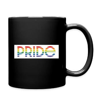 Pride rainbow white background - Tasse einfarbig - Schwarz - Rechts