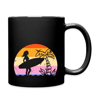 Surfeuse Retro palmier - Mug uni - noir - Droite