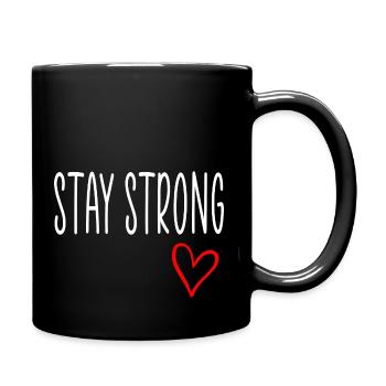 rester fort citation coeur rouge - Mug uni - noir - Droite