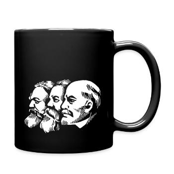 marx engels lenin heads statues communism sickle - Full Colour Mug - black - Right