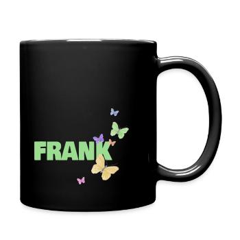 Vorname Frank mit Schmetterlingen - Tasse einfarbig - Schwarz - Rechts