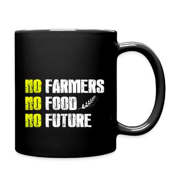 no farmers no food no future - Bauern Agrarhelden - Tasse einfarbig - Schwarz - Rechts
