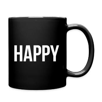 Happy - Just be cheerful - Full Colour Mug - black - Right