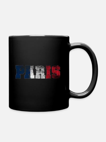 Paris Schriftzug Vintage used look - Tasse einfarbig - Schwarz