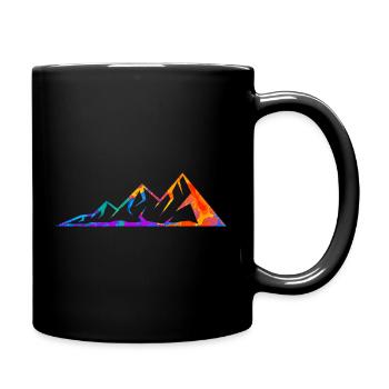 Mountains Mountaineers Hiking Splash Silhouette - Full Colour Mug - black - Right
