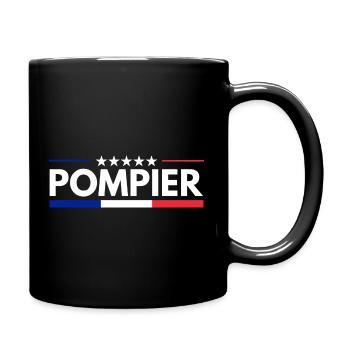 Pompier français Bleu Blanc Rouge - Mug uni - noir - Droite