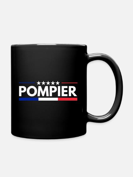 Pompier français Bleu Blanc Rouge - Mug uni - noir