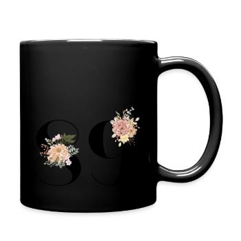 89th Anniversary Flowers (Gift of 89 years) - Full Colour Mug - black - Right