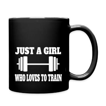 Fitness Muskel Frau Training Mädchen Bodybuilderin - Tasse einfarbig - Schwarz - Rechts
