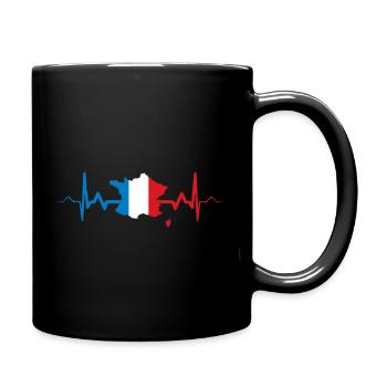 France Heartbeat Flag Pulse Gift - Full Colour Mug - black - Right