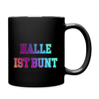 Halle Saale ist bunt - Tasse einfarbig - Schwarz - Rechts