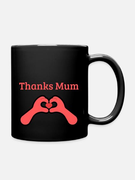 Thanks Mum - Tasse einfarbig - Schwarz