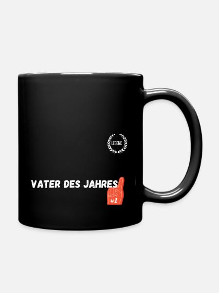 Vater des Jahres - Tasse einfarbig - Schwarz