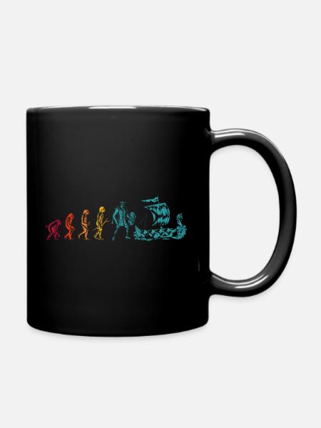 Evolution Mittelalter Geschenk für Wikinger Liebha - Tasse einfarbig - Schwarz