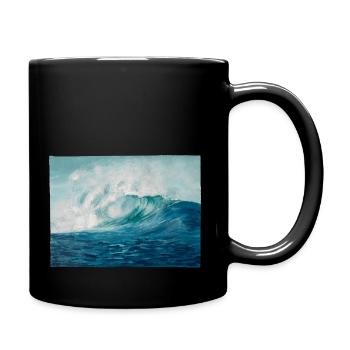 Paysage marin peint à la main - Mug uni - noir - Droite