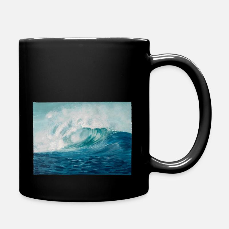Paysage marin peint à la main - Mug uni - noir