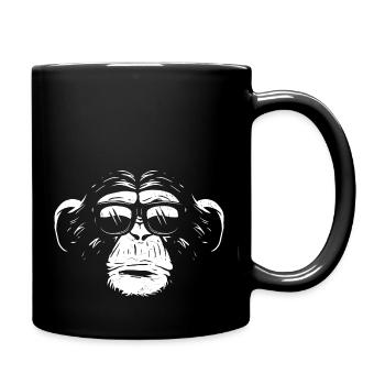 Monkey Affe Urlaub Sonnenbrille Gute Laune Design - Tasse einfarbig - Schwarz - Rechts
