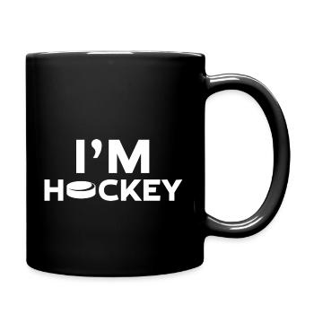 Ich bin Hockey T-Shirt Geschenk - Tasse einfarbig - Schwarz - Rechts