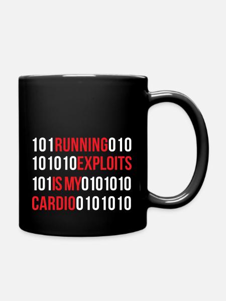 running exploits is my cardio Design - Enfärgad mugg - svart