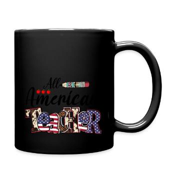all american teacher - Full Colour Mug - black - Right