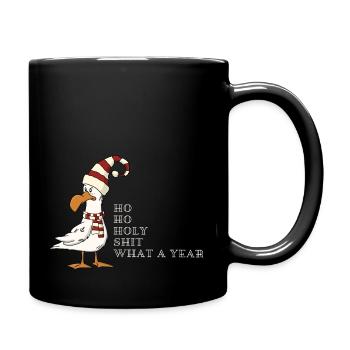 Christmas Gift Seagull - Full Colour Mug - black - Right