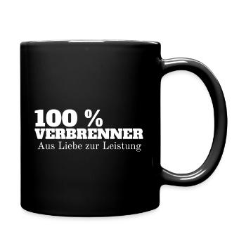 100% Verbrenner Motor Autoaufkleber Sticker Auto - Tasse einfarbig - Schwarz - Rechts