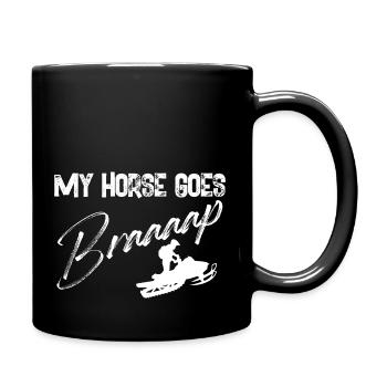 My Horse Goes Braap - Conducteur de motoneige Hiver - Mug uni - noir - Droite