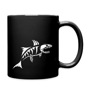 Böser Fisch - Tasse einfarbig - Schwarz - Rechts