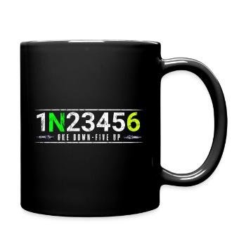 Motorcycle Gears 1N23456 Motorcyclist Gift - Full Colour Mug - black - Right