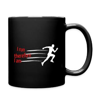 Je cours donc je suis - Mug uni - noir - Droite
